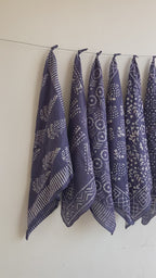 Hand Block Print Cotton Bandana Set of 10: Ethical Neckerchief, Hair Scarf