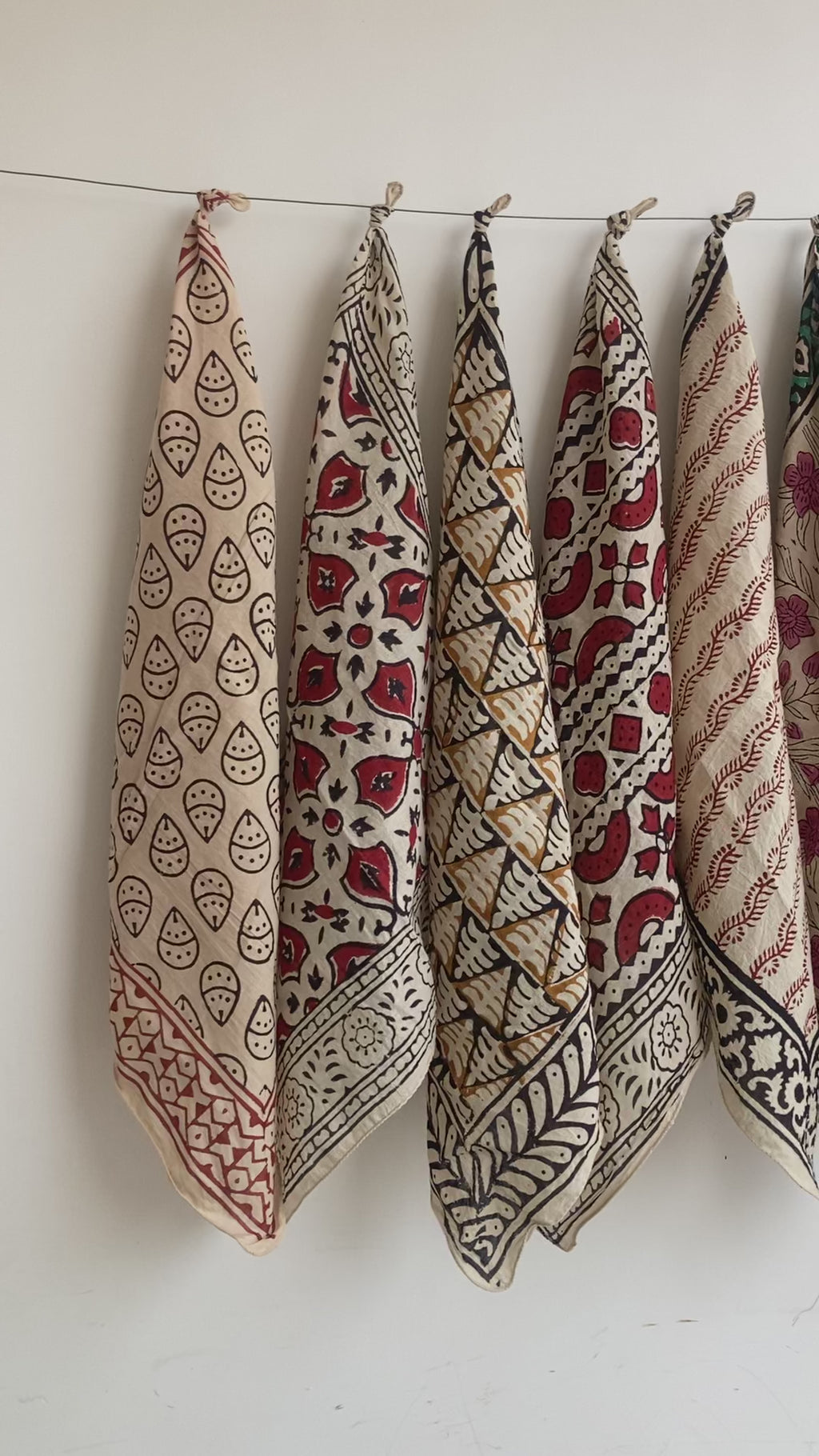 Set of 10 hand printed bandana,Neckkerchief,Handkerchief, made with natural colours gift item