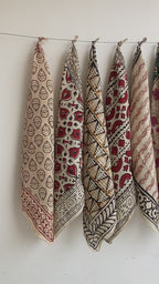 Set of 10 hand printed bandana,Neckkerchief,Handkerchief, made with natural colours gift item