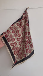 Hand Block Printed Cotton Bandana: Natural Dye Neckerchief - Made in India